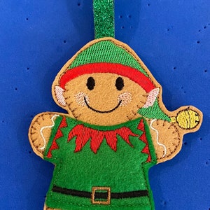 Boy Elf Christmas Ginger, Gingerbread Felt Ornaments/Christmas/Boy/Gift Tag