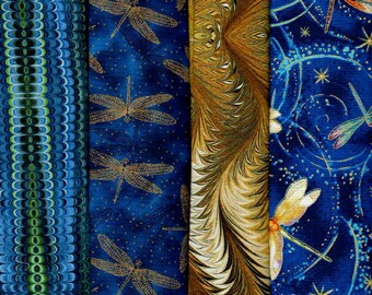 Fat Quarter,Dragonfly, 4 -@ 18"x22"