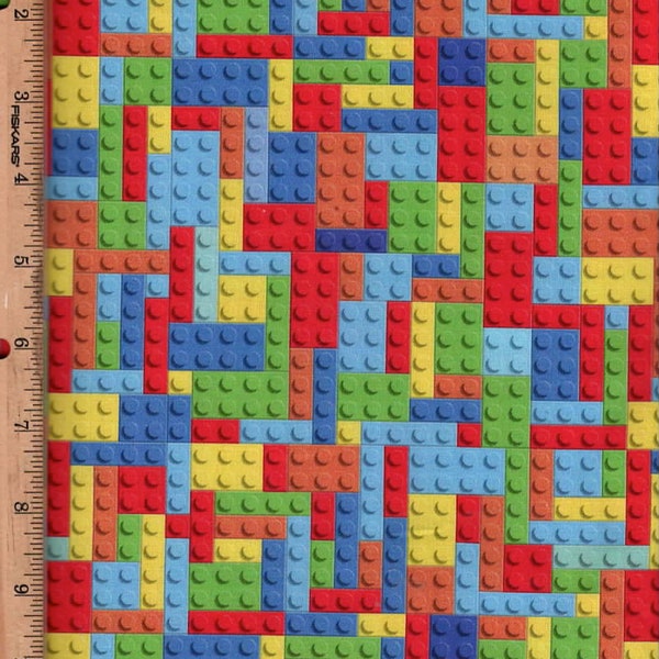 Rainbow Colored blocks  allover, Listed @ 1/2 yard  45" wide 100% cotton