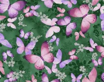 Butterflys meadow silver,45" wide Listed 24 INCHES