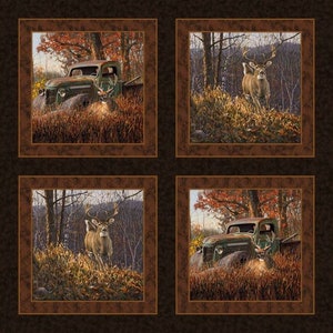A Buck/Deer and Trucks Pillow panel 36&quot;x 45,&quot;