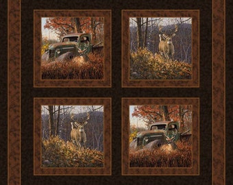 A Buck/Deer and Trucks Pillow panel 36"x 45,"