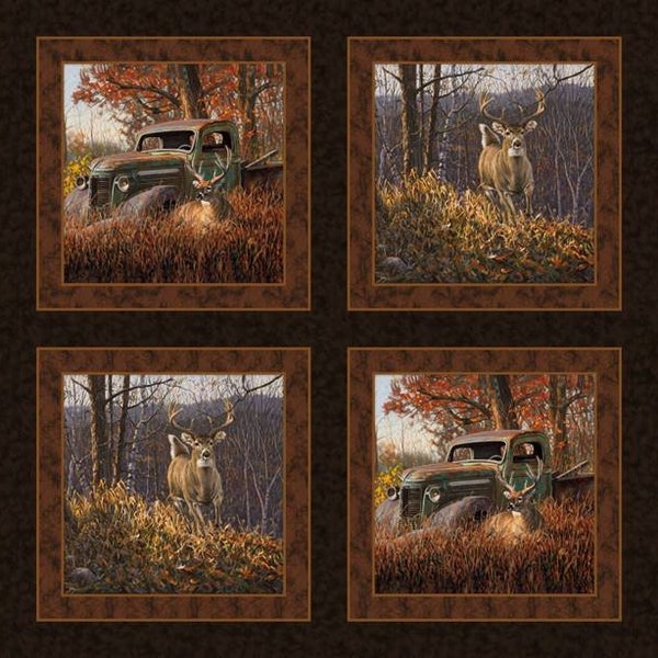 A Buck/Deer and Trucks Pillow panel 36"x 45,"
