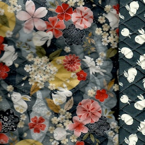 Pre Quilted,Doublefaced,Rabbit .Gray Tones, Listed @ 1/2 yard,x42&quot;