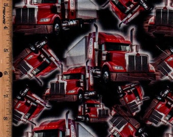 Trucks, On the Road, 45" wide Listed @1/2 yard 100% cotton.
