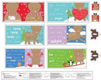 Cloth Book,Huggable & Loveable 7, Christmas Deer, Benartex,E Studio