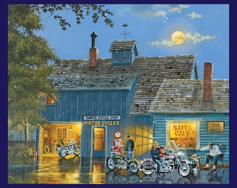 Sam's Place, Motorcycle hangout, Panel, 35"x 44"