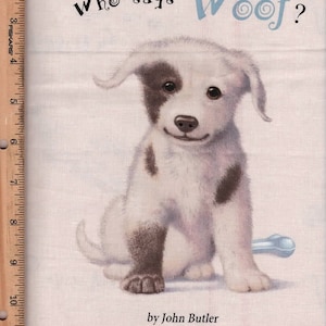 Stoffbuch,Wer sagt Wuff, 120cm x 92cm 100% Baumwolle