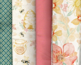 Fat Quarters, Honey Bee Collection,Listed @ 4 -18"x22"Timeless Treasure