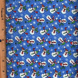 Schneemann w / Silver Glitter, Weihnachten 45 &quot;breite 100% Baumwolle, (Verkauf) Listed @ 1/2 Yard.&quot;