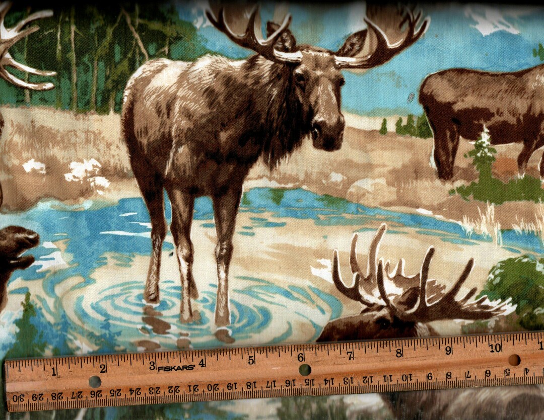 Moose Listed @ 1/2 Yd 45'' Wide 100% Cotton - Etsy Canada