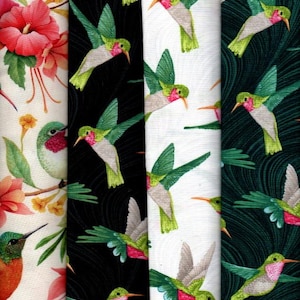 Fat Quarters,4 @18"x22" Hummingbirds,