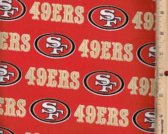 Sports 49ers,58" wide listed by the 1/2  yard 100% cotton