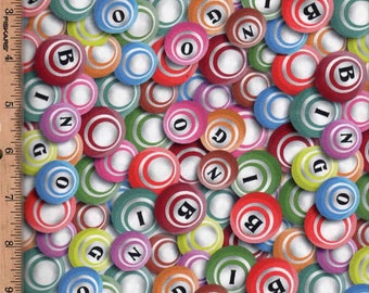 Bingo Balls, 45&quot; wide 100% cotton  Listed @ 1/2 yard