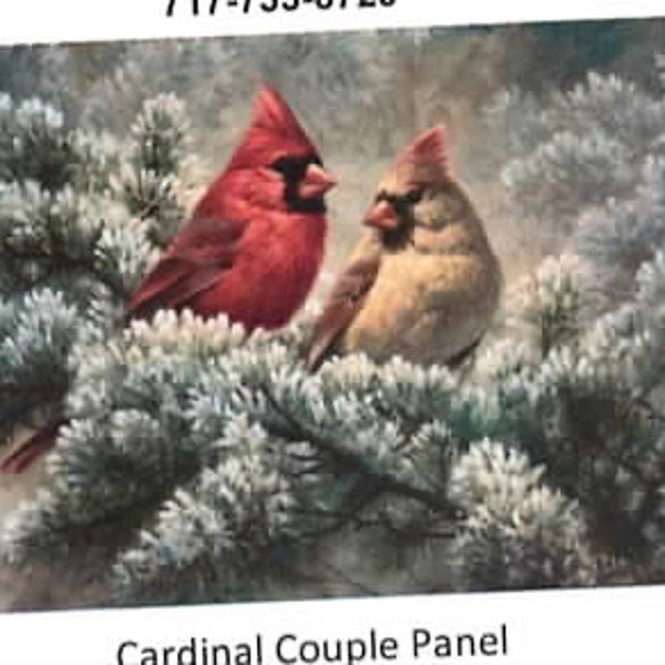 Cardinal Couple Panel,36"x 45' wide  100% cotton,Davids textile