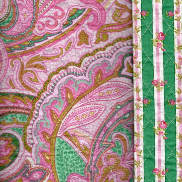 Pre Quilted, pink Paisley, Listed @ 1/2 yard 43" wide