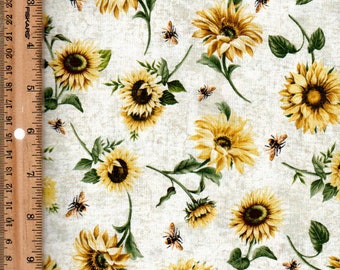 Honey Bee Sunflower,45" wide Listed @ 1/2yard CD23965Timeless Treasures