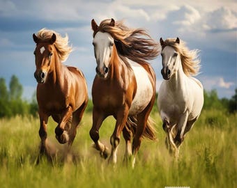 Running Free horse Panel   36"x44"