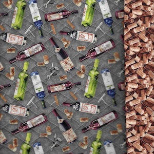 Pre Quilted ,Wine/ cork, Listed @ 1/2 yard 18&quot;x 43&quot;