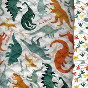 Pre Quilted, Double faced, Dinosaur,100% cotton 42&quot; wide Listed @1/2 yard