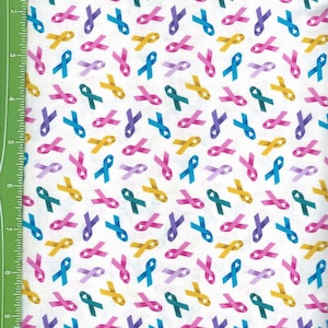 Cancer Awareness Ribbons,45&quot; wide,100% cotton,Listed @ 1 yard. Elizabeth Studio