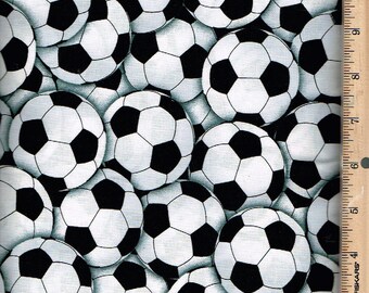 Soccer Balls cotton fabric By the Yard 56 wide Foust Textiles