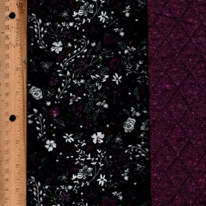 Pre Quilted,  double faced,42 '' wide  Listed @  1/2  yd.  Black/burgundy