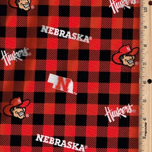 College, Nebraska Huskers,45&quot; wide 100% cotton, listed @ 1/2 yard