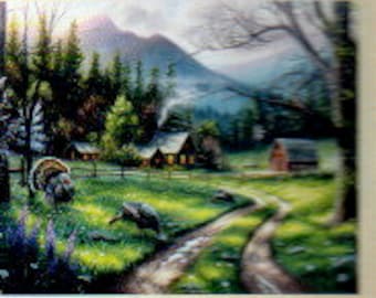 Bear Creek Turkey Ranch, Panel 35"x 44"Davids Textile