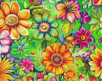 Groovy garden fabric mdg 108 '' wide by 3 yards