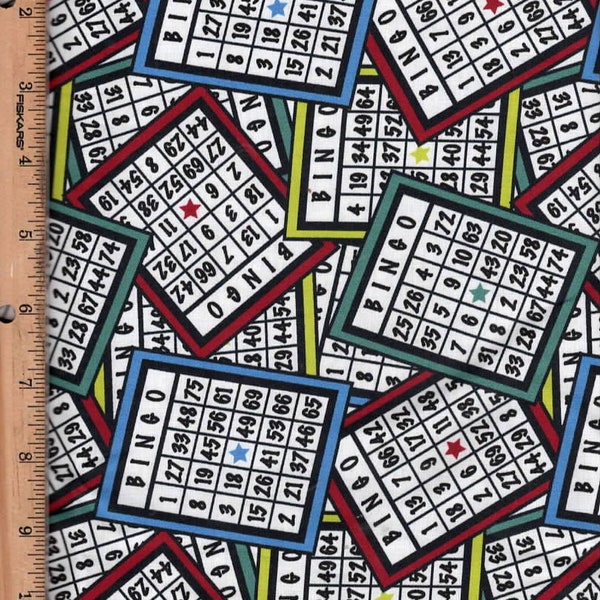 Bingo Cards 45" wide 100% cotton  Listed @ 1/2 yard