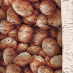 Pre Quilted, Potatoes,/natural back, 42&quot;(Sale) Listed@ 1/2 yard