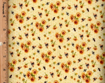 Honey Bee Sunflower,45" wide Listed @ 1/2yard CD2394 Timeless Treasures