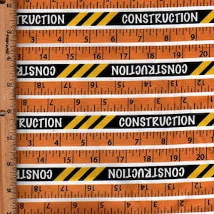 Construction Tape Measure,45&quot; wide Listed @1/2 yard 100% cotton,CA61220