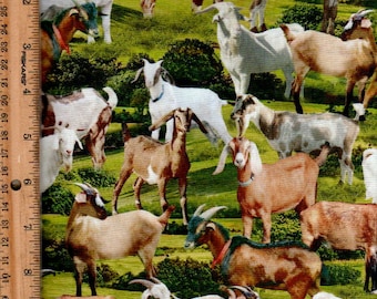 Goats, Variety,45" wide Listed @1/2 yard Timeless Treasure