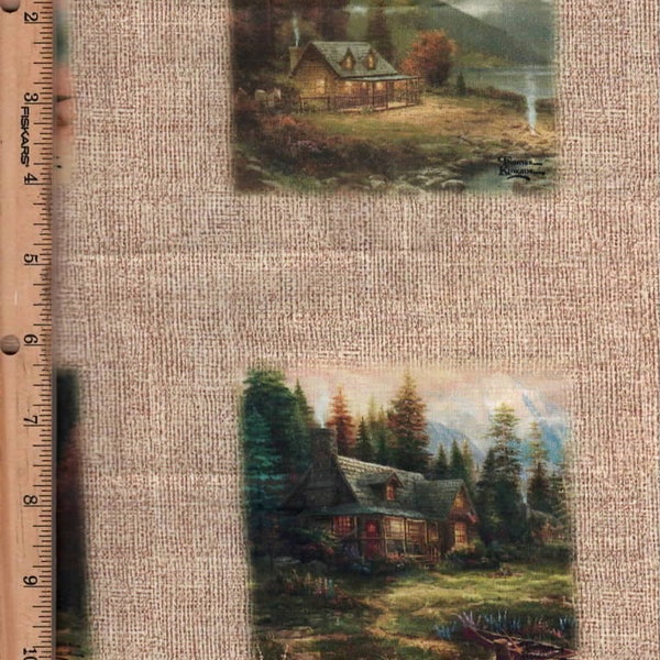 Thomas Kinkade,Burlap Woods,Collection,45" wide Listed @1/2 yard