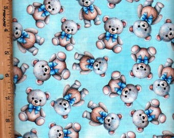 Teddy @ picnic Blue,45" Listed @1/2 yard