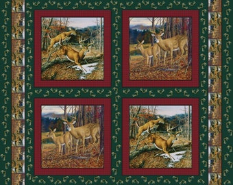 Deer, Fall Whitetails Pillow Panel 35"x 44"