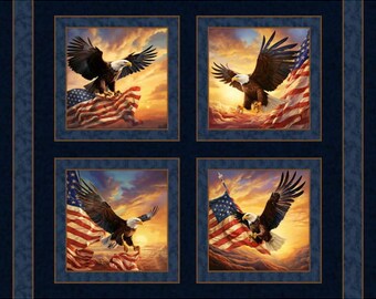 Soaring  Sunrise  Eagle Pillow panel