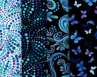 Fat Quarter,Butterfly, 4 -@ 18"x22"