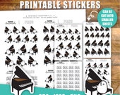 Piano lessons printable planner stickers Schmoo playing the piano for your planner