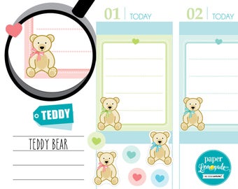 teddy bear stickers etsy
