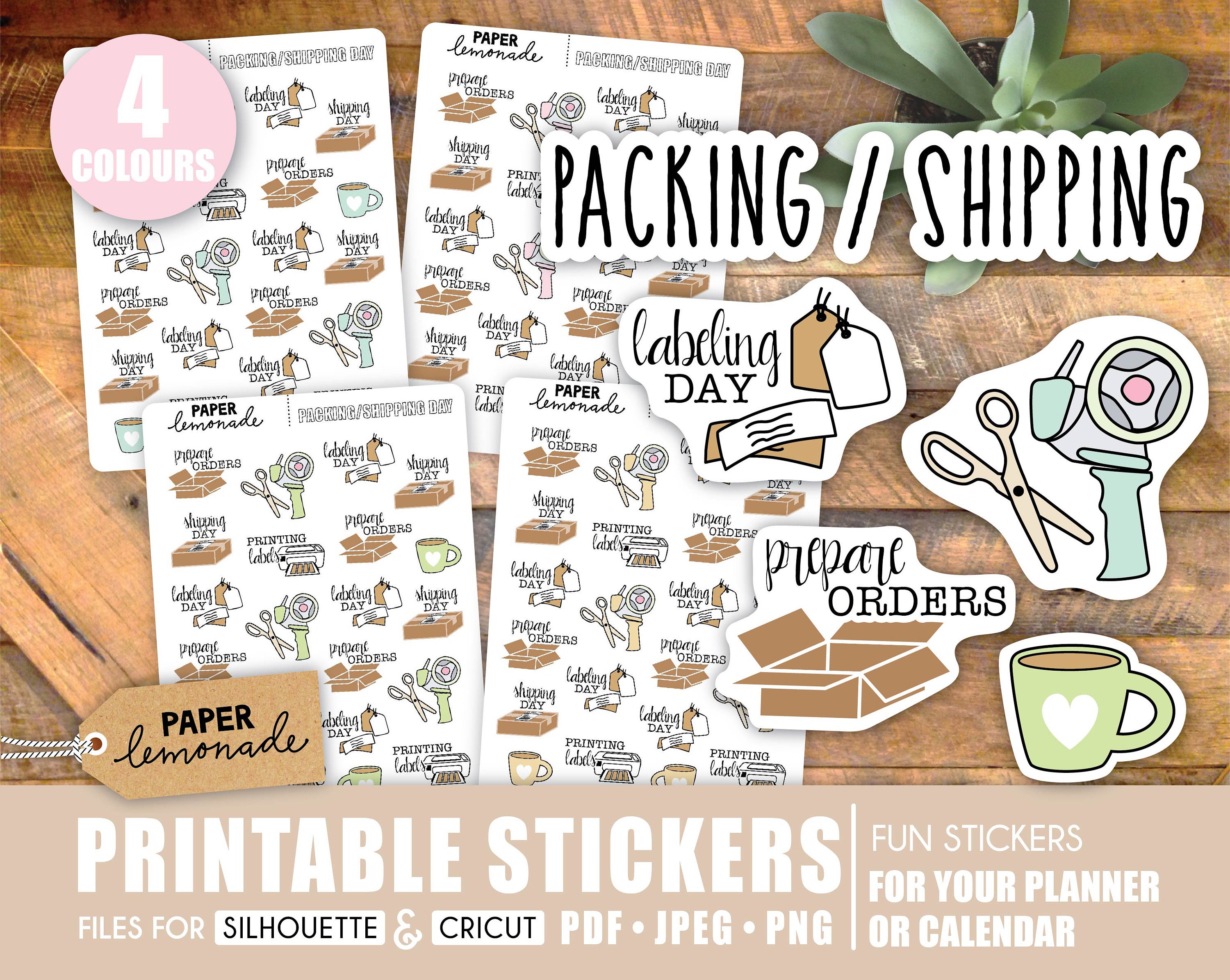 Preparing Orders Small Business PRINTABLE Stickers Packing and Shipping ...