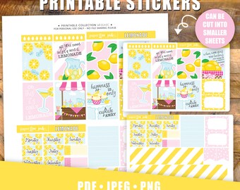 Printable Lemonade Weekly Kit EC stickers WEE-014