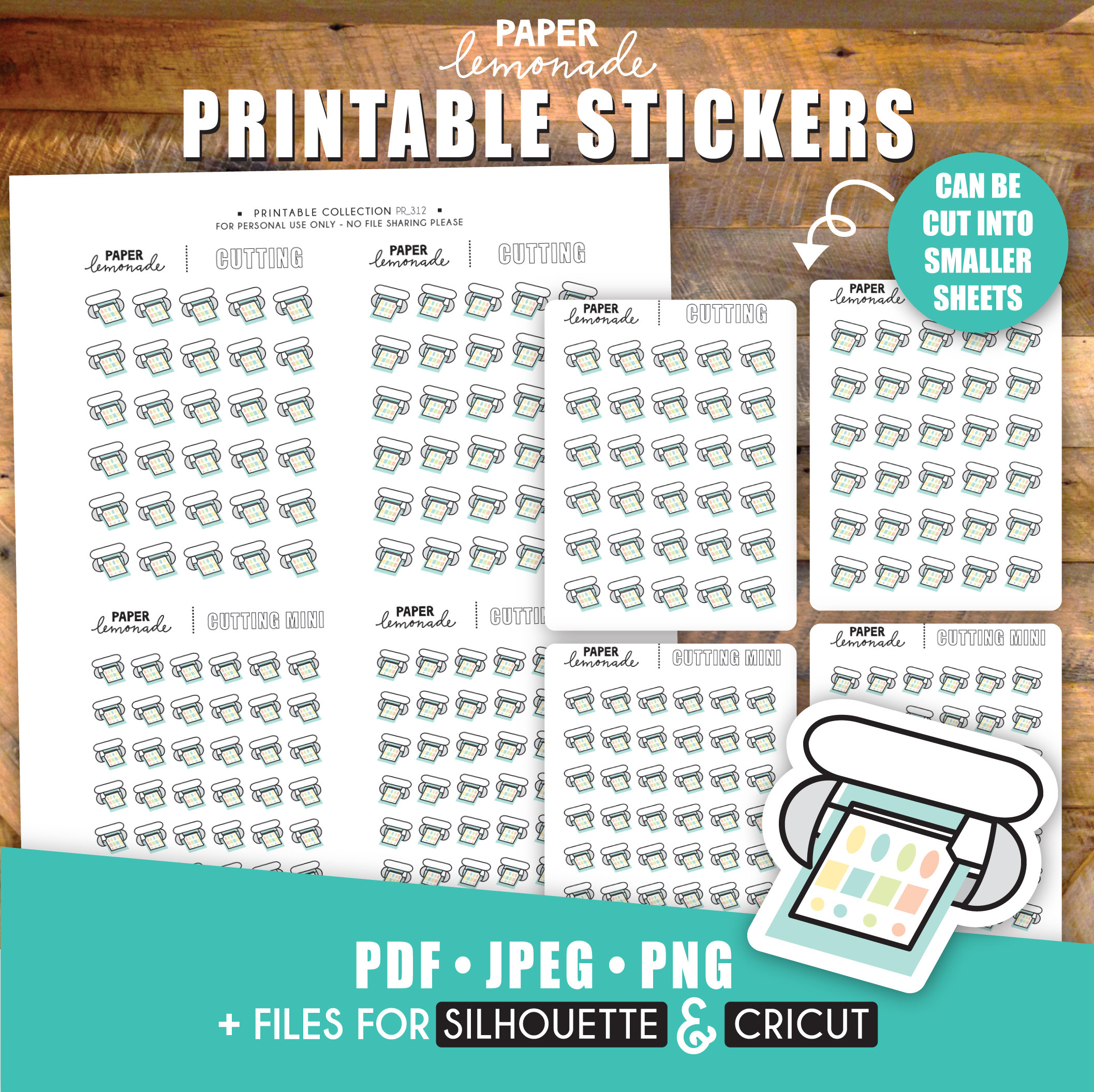 Printable Planner Stickers Cutting Machine Stickers PR 312 - Etsy
