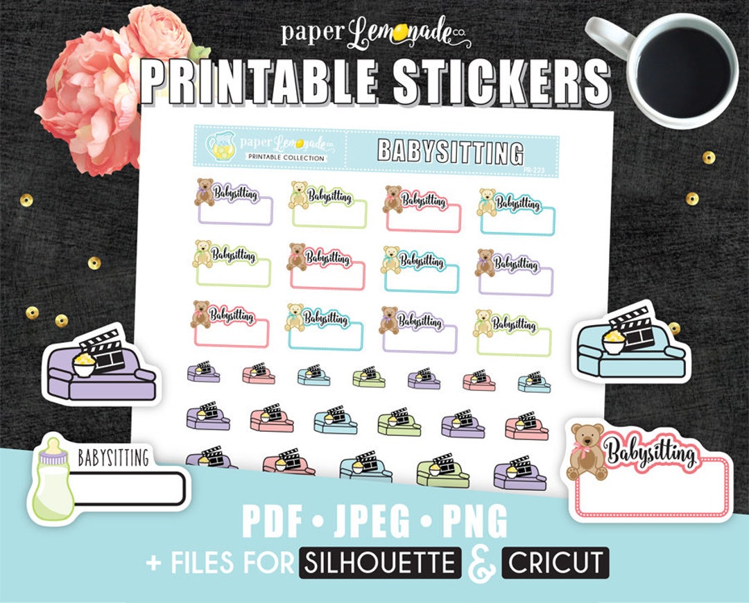 Printable Stickers Babysitting Stickers Babysitter Printable - Etsy UK