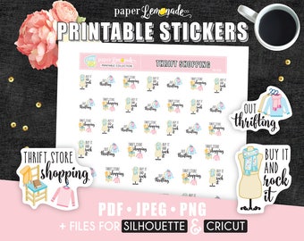 Printable Stickers Thrift shopping Thrifting stickers Thrift store shopping Out Thrifting Shopping thrip thrift shop sticker filofax PR-220