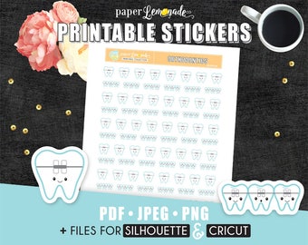 Printable Stickers orthodontics appointment stickers braces stickers printable stickers wearing braces printables for kikki k filofax PR-099