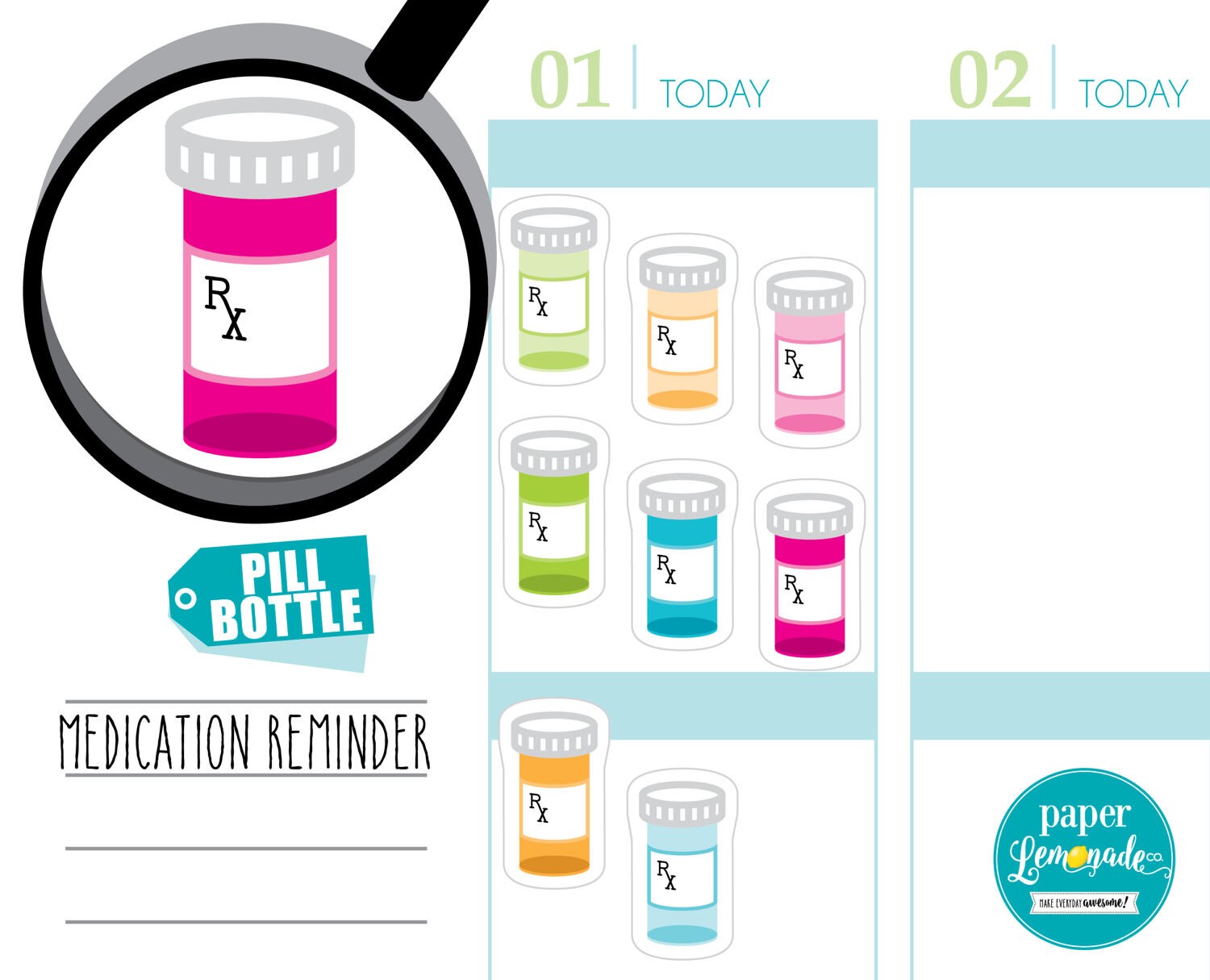 Pill bottle stickers medication refill reminder medication | Etsy