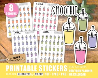 Smoothie PRINTABLE stickers smoothie in a glass for your planner reminder to have healthy smoothies